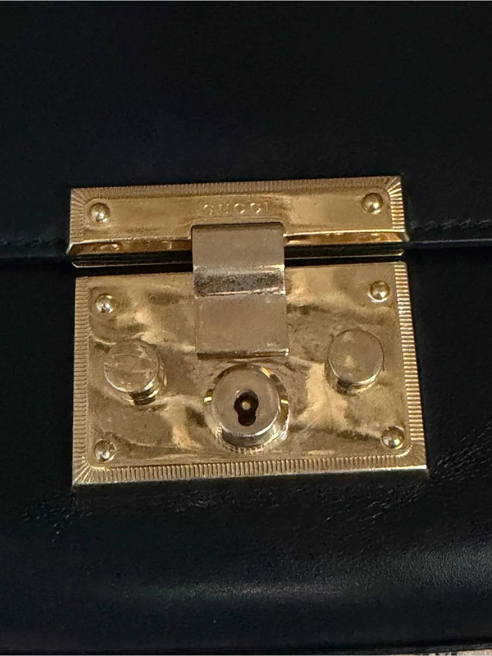 Black Leather Gucci Padloc